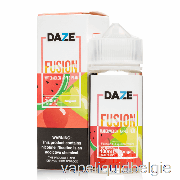 Vape België Watermeloen Appel Peer - 7 Daze Fusion - 100ml 3mg